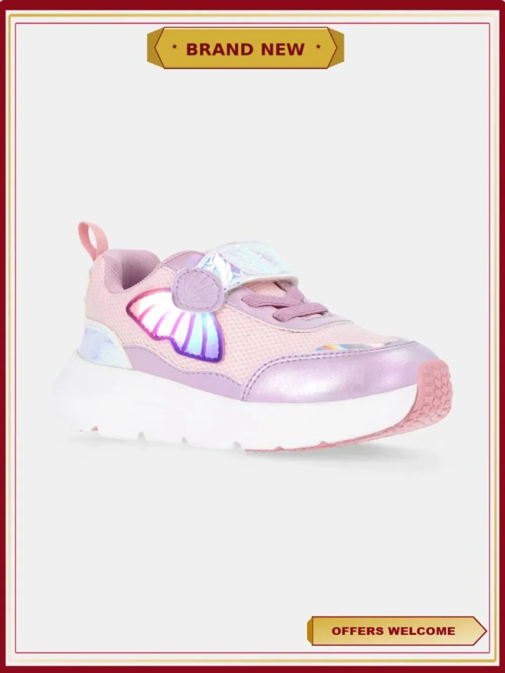 Toddler Girls Light Up Sneakers with Elastic Laces